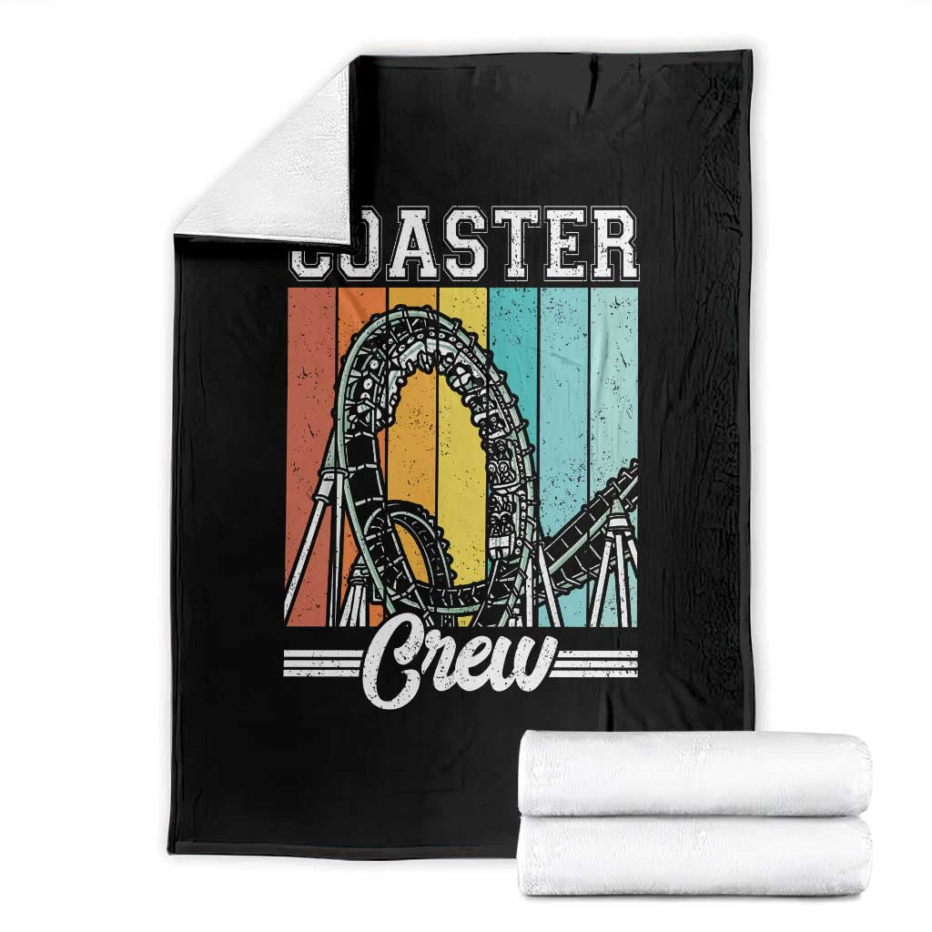 Vintage Rollercoaster Crew Throw Blanket Family Roller Coaster Amusement Park TS10 Black Print Your Wear