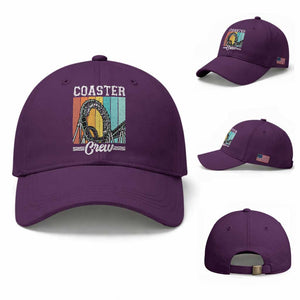 Vintage Rollercoaster Crew Baseball Cap Family Roller Coaster Amusement Park TS10 Baseball Cap Universal Fit Purple Print Your Wear