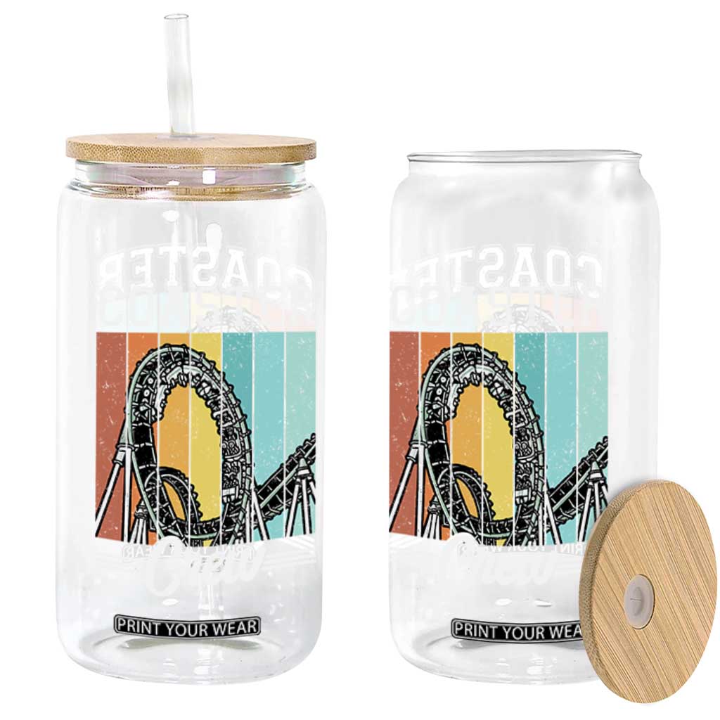Vintage Rollercoaster Crew Glass Can Family Roller Coaster Amusement Park TS10 Print Your Wear
