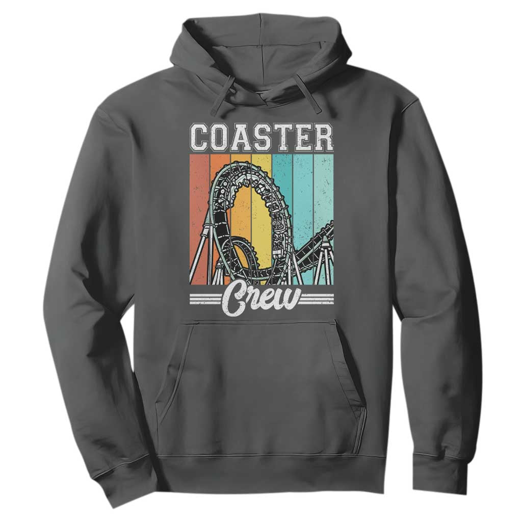 Vintage Rollercoaster Crew Hoodie Family Roller Coaster Amusement Park TS10 Dark Heather Print Your Wear