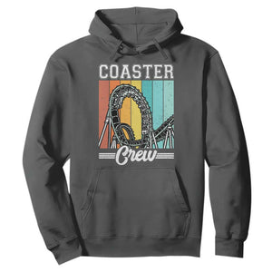 Vintage Rollercoaster Crew Hoodie Family Roller Coaster Amusement Park TS10 Dark Heather Print Your Wear
