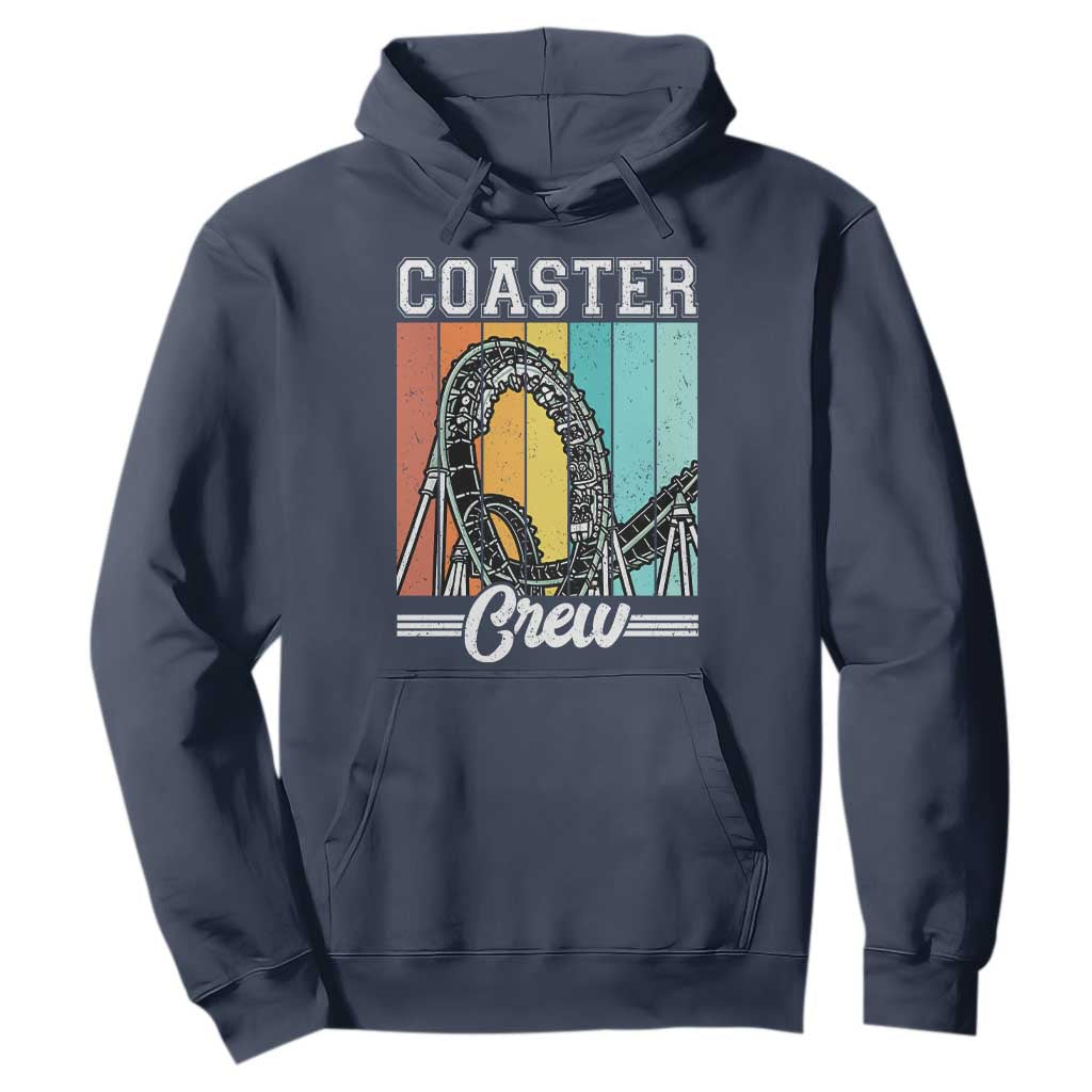 Vintage Rollercoaster Crew Hoodie Family Roller Coaster Amusement Park TS10 Navy Print Your Wear