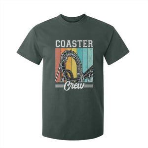 Vintage Rollercoaster Crew T Shirt For Kid Family Roller Coaster Amusement Park TS10 Dark Forest Green Print Your Wear