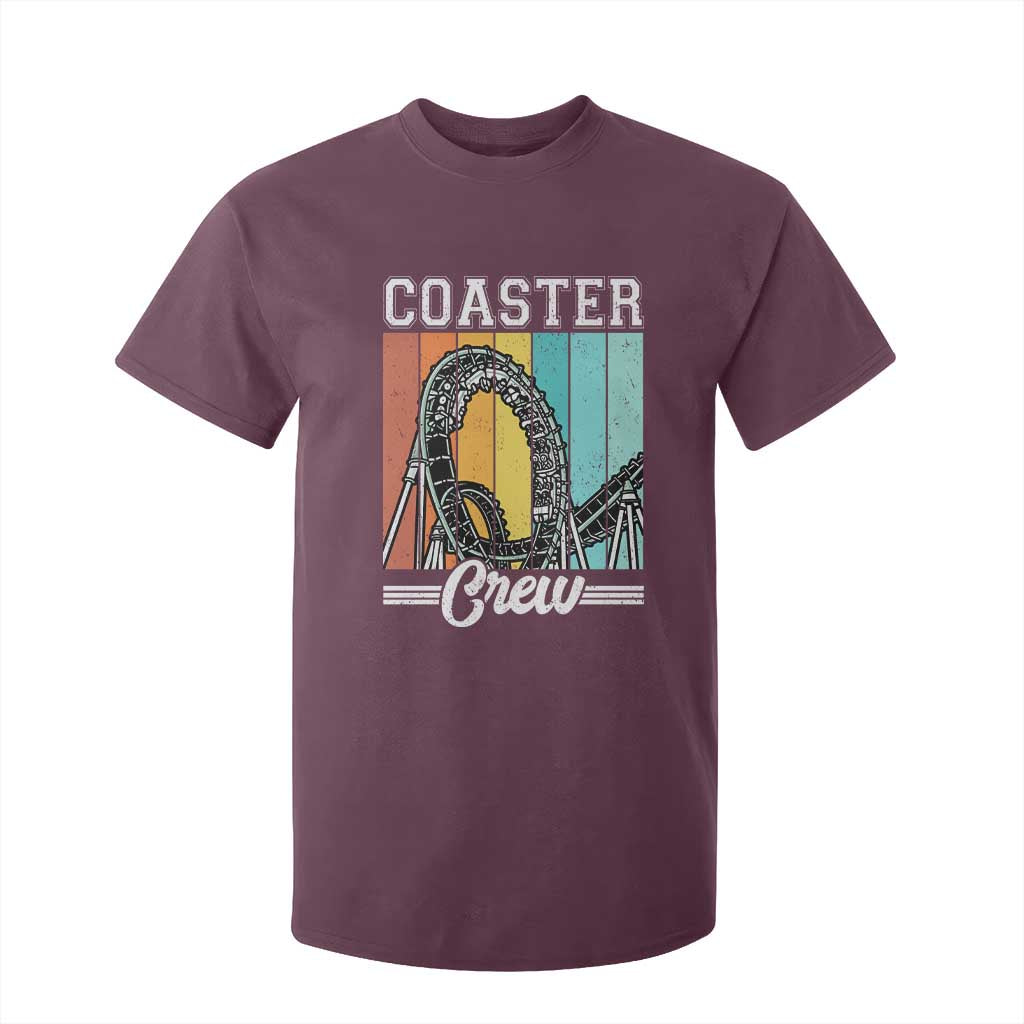 Vintage Rollercoaster Crew T Shirt For Kid Family Roller Coaster Amusement Park TS10 Maroon Print Your Wear