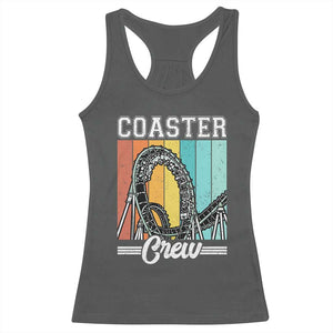 Vintage Rollercoaster Crew Racerback Tank Top Family Roller Coaster Amusement Park TS10 Dark Heather Print Your Wear