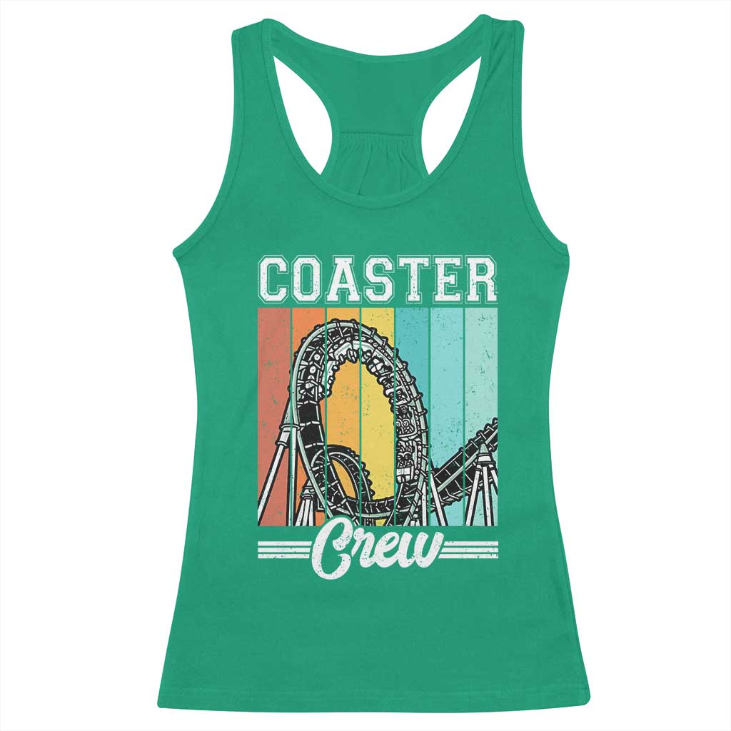 Vintage Rollercoaster Crew Racerback Tank Top Family Roller Coaster Amusement Park TS10 Irish Green Print Your Wear