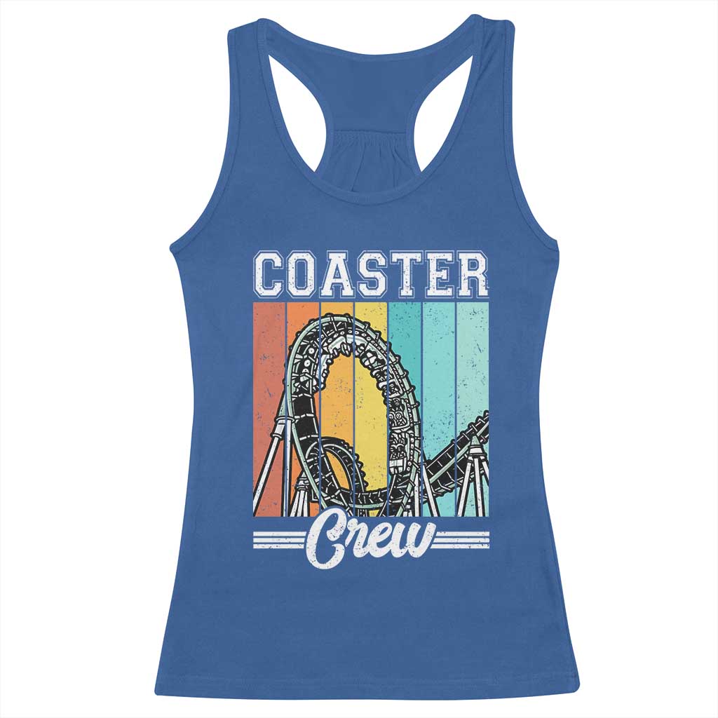 Vintage Rollercoaster Crew Racerback Tank Top Family Roller Coaster Amusement Park TS10 Royal Blue Print Your Wear