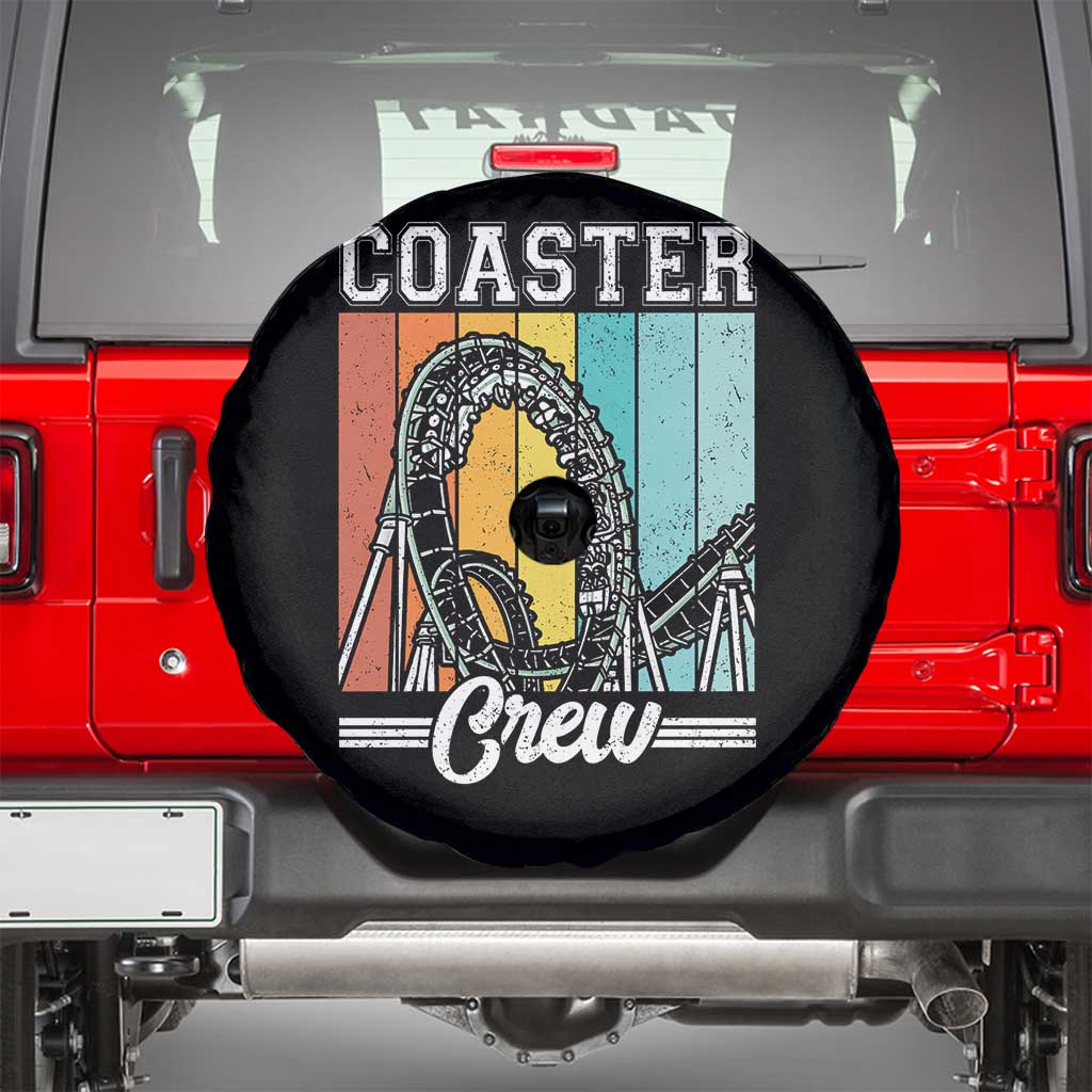 Vintage Rollercoaster Crew Spare Tire Cover Family Roller Coaster Amusement Park TS10 Black Print Your Wear