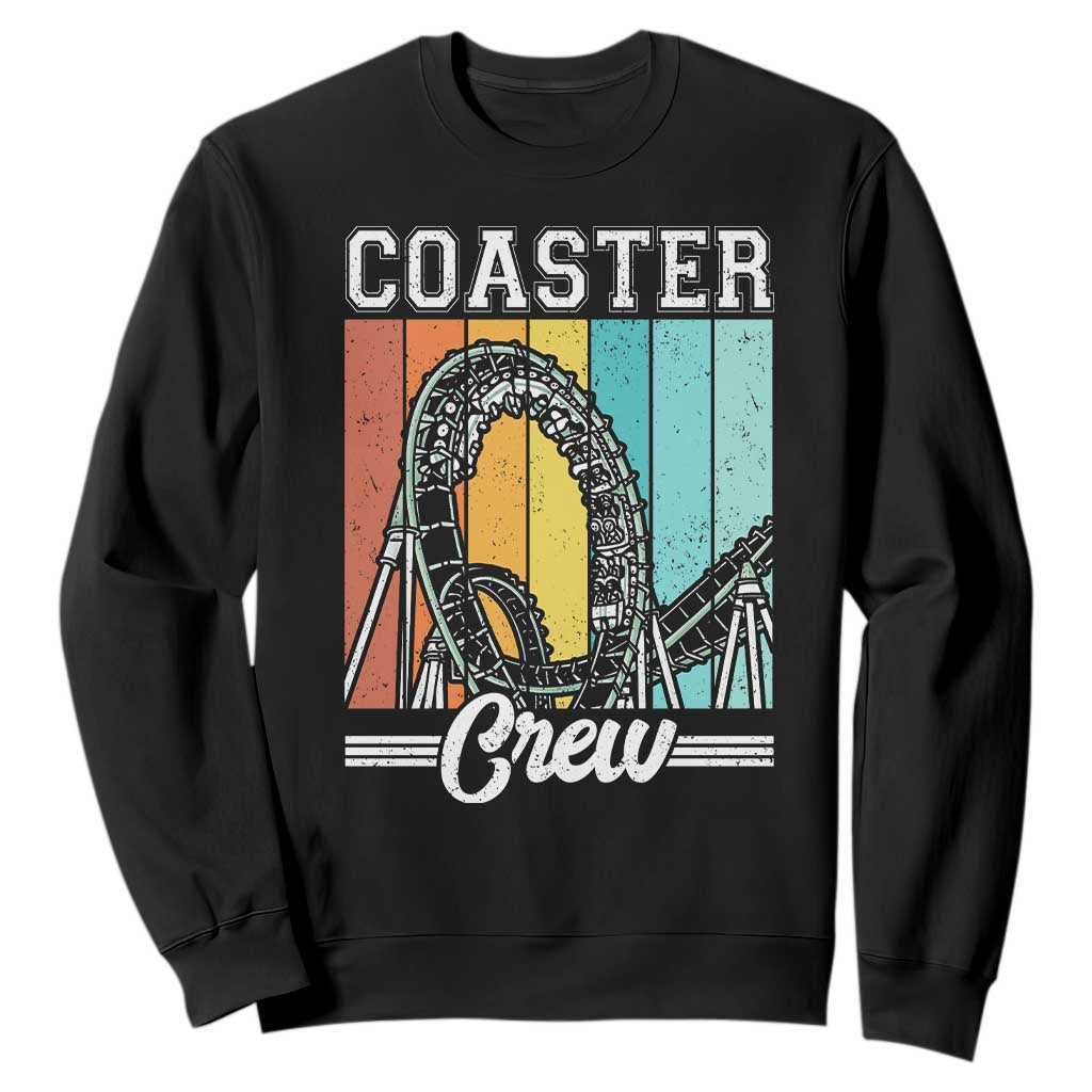 Vintage Rollercoaster Crew Sweatshirt Family Roller Coaster Amusement Park TS10 Black Print Your Wear