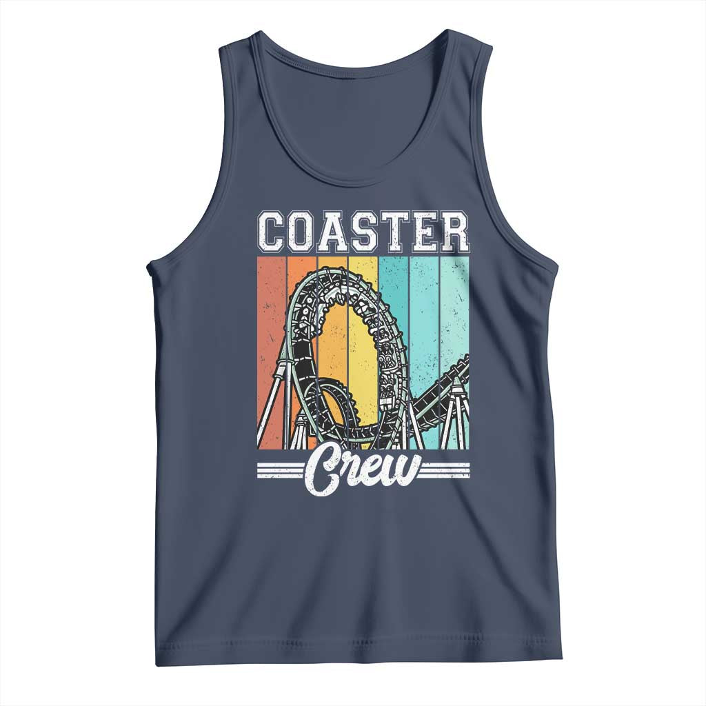Vintage Rollercoaster Crew Tank Top Family Roller Coaster Amusement Park TS10 Navy Print Your Wear