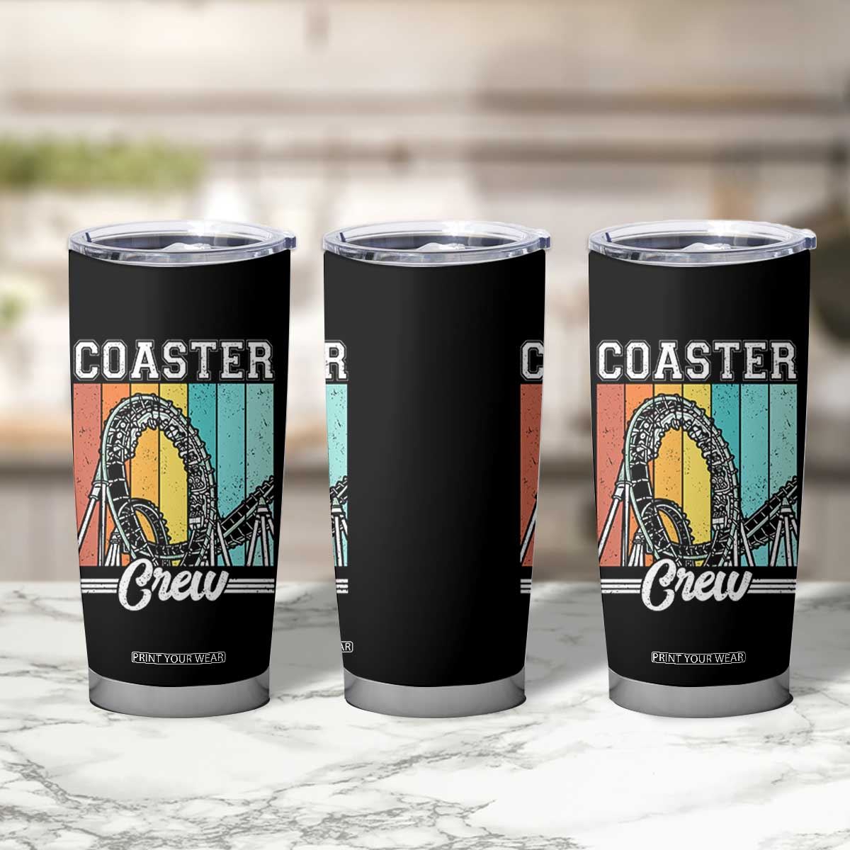 Vintage Rollercoaster Crew Tumbler Cup Family Roller Coaster Amusement Park TS10 Print Your Wear