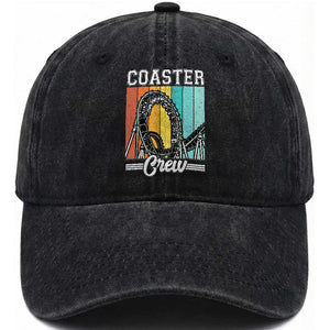 Vintage Rollercoaster Crew Washed Cotton Baseball Cap Family Roller Coaster Amusement Park TS10 Print Your Wear
