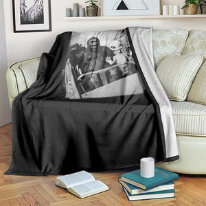 Funny Bigfoot Alien Throw Blanket Sasquatch UFO Coaster TS10 Print Your Wear