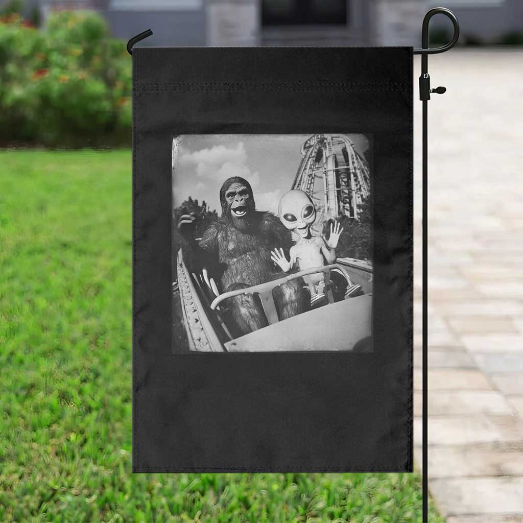Funny Bigfoot Alien Garden Flag Sasquatch UFO Coaster TS10 Print Your Wear