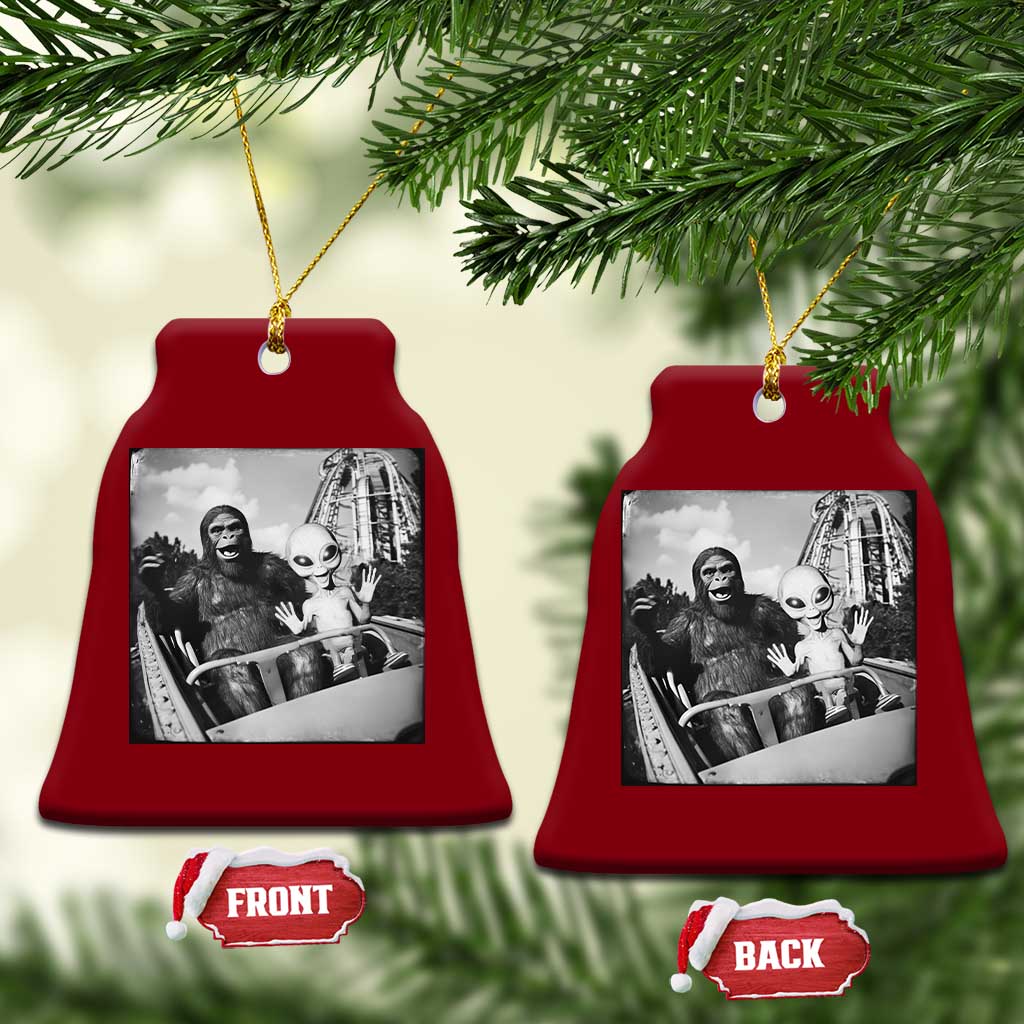 Funny Bigfoot Alien Ceramic Ornament Sasquatch UFO Coaster TS10 Print Your Wear