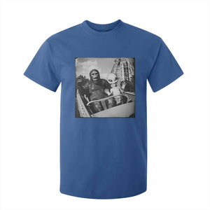 Funny Bigfoot Alien T Shirt For Kid Sasquatch UFO Coaster TS10 Royal Blue Print Your Wear