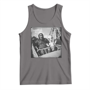 Funny Bigfoot Alien Tank Top Sasquatch UFO Coaster TS10 Deep Heather Print Your Wear