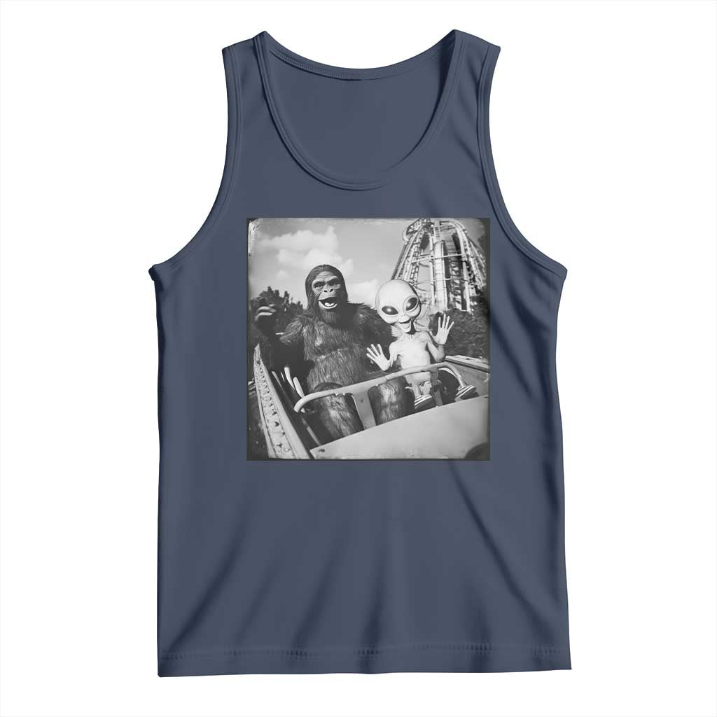 Funny Bigfoot Alien Tank Top Sasquatch UFO Coaster TS10 Navy Print Your Wear