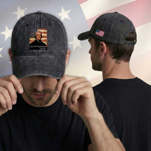 Funny 4th of July Washed Cotton Baseball Cap Thomas Jefferson That's Due Tomorrow? TS10 Print Your Wear