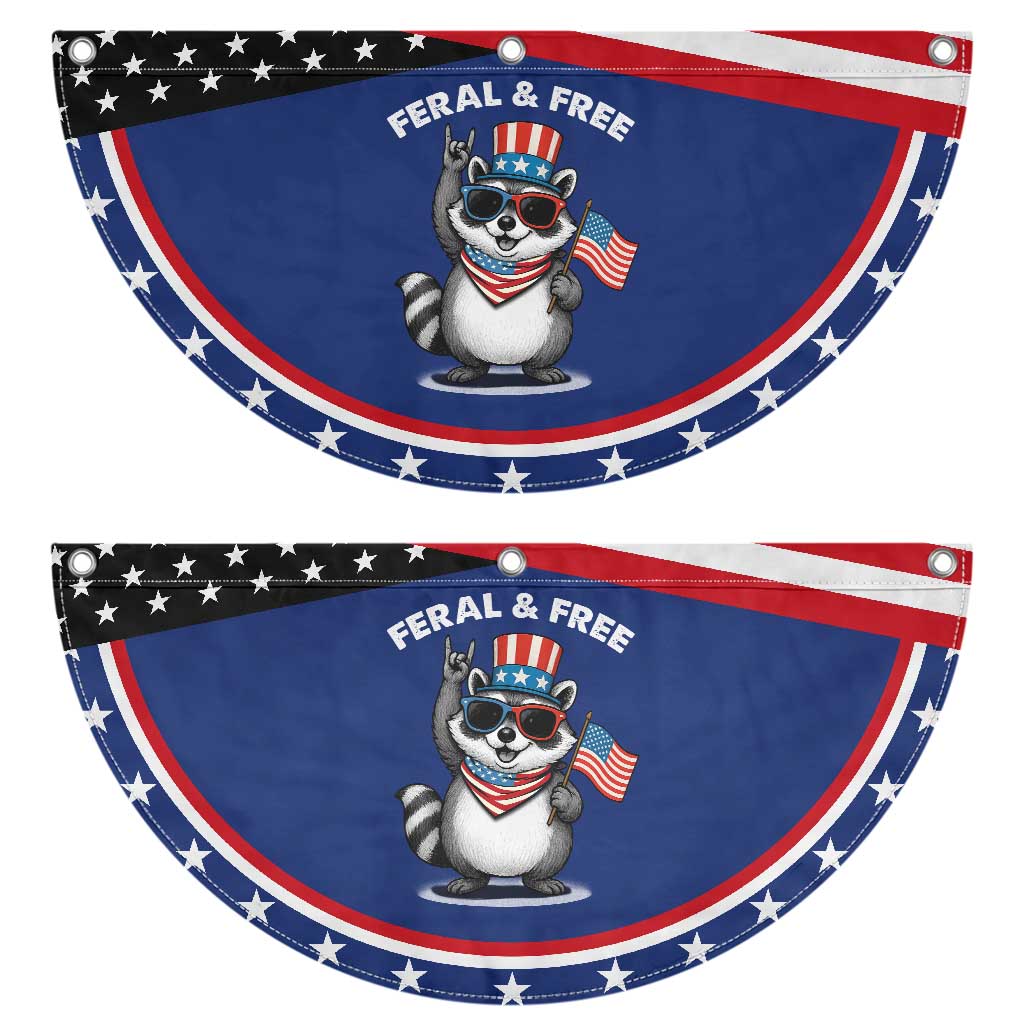 Funny Raccoon July 4th Patriotic Fan Flag Trash Panda Feral But Free TS10 2pcs pack Classic Navy Print Your Wear