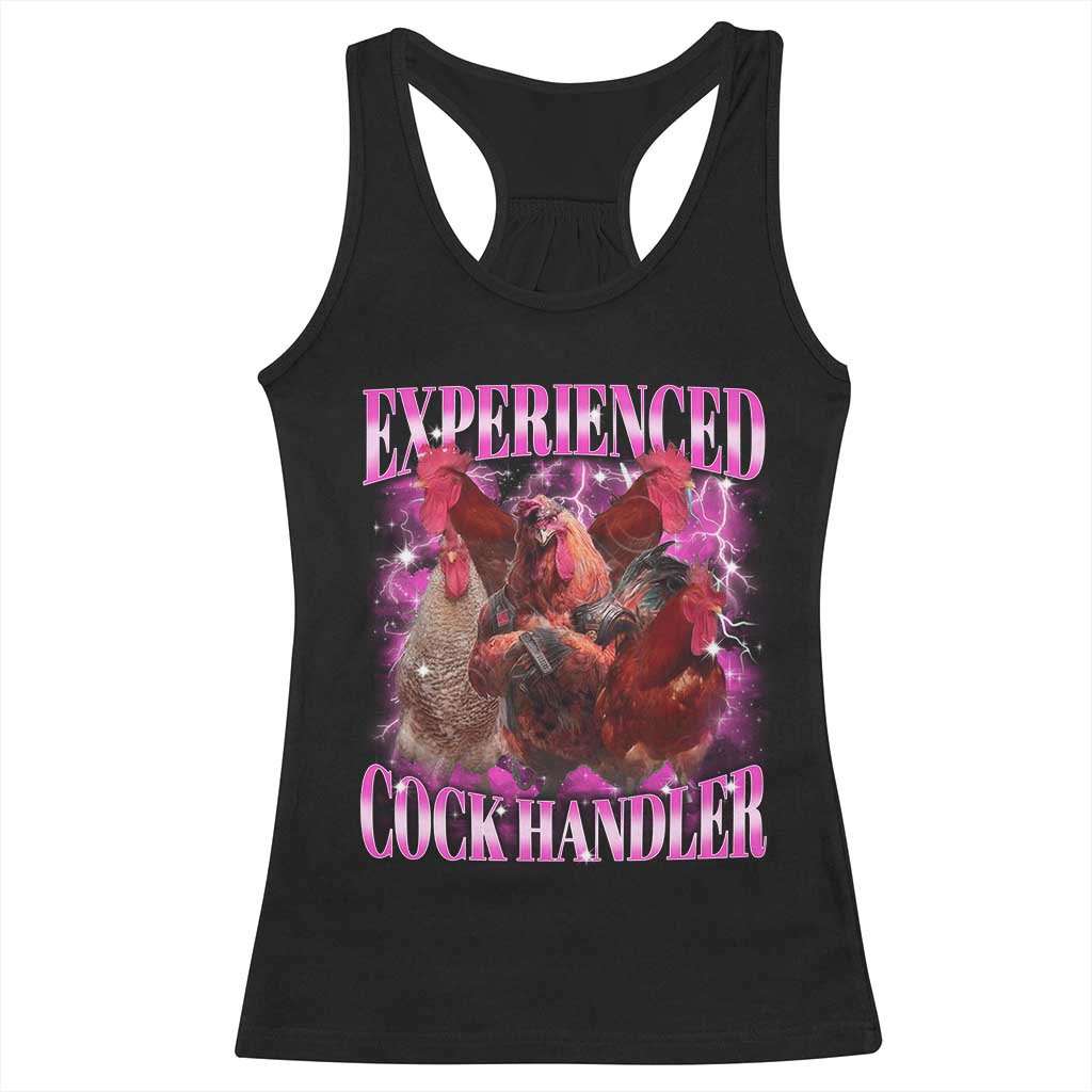 Embarrassing Adult Humor Experienced Cock Handler Inappropriate Racerback Tank Top TS10 Black Print Your Wear