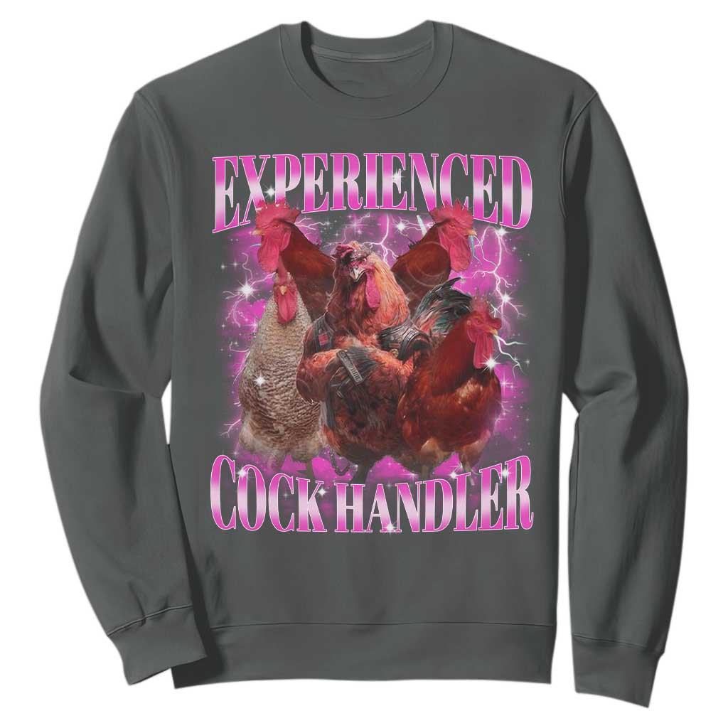 Embarrassing Adult Humor Experienced Cock Handler Inappropriate Sweatshirt TS10 Dark Heather Print Your Wear