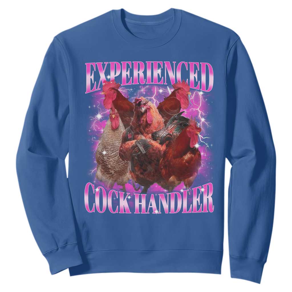 Embarrassing Adult Humor Experienced Cock Handler Inappropriate Sweatshirt TS10 Royal Blue Print Your Wear