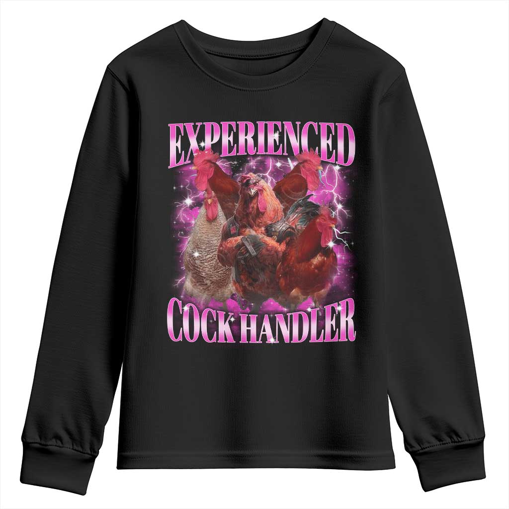 Embarrassing Adult Humor Experienced Cock Handler Inappropriate Youth Sweatshirt TS10 Black Print Your Wear