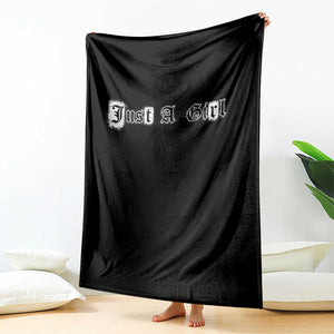 Just A Girl Throw Blanket Gothic Blackletter Typography Design TS10 Print Your Wear