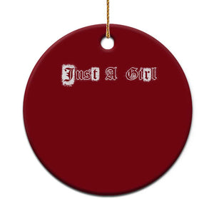 Just A Girl Ceramic Ornament Gothic Blackletter Typography Design TS10 1pc Red Print Your Wear