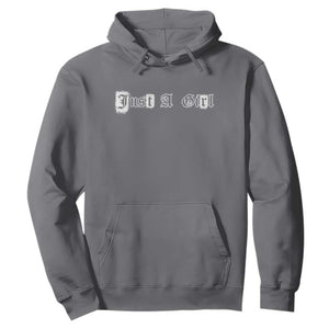 Just A Girl Hoodie Gothic Blackletter Typography Design TS10 Charcoal Print Your Wear