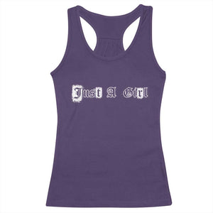 Just A Girl Racerback Tank Top Gothic Blackletter Typography Design TS10 Purple Print Your Wear