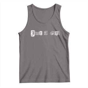 Just A Girl Tank Top Gothic Blackletter Typography Design TS10 Deep Heather Print Your Wear