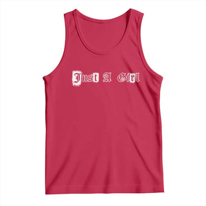 Just A Girl Tank Top Gothic Blackletter Typography Design TS10 Red Print Your Wear