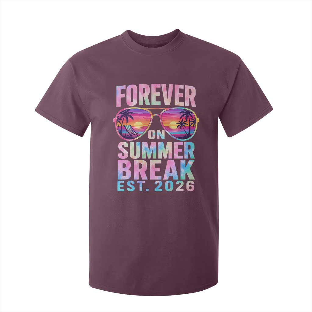 Retired Teacher T Shirt For Kid Forever On Summer Break Retirement 2026 TS10 Maroon Print Your Wear