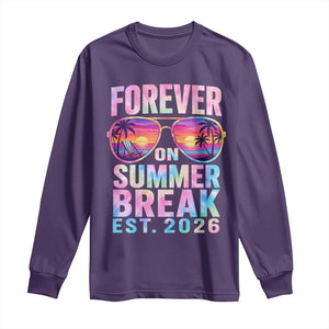 Retired Teacher Long Sleeve Shirt Forever On Summer Break Retirement 2026 TS10 Purple Print Your Wear
