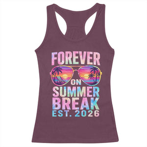 Retired Teacher Racerback Tank Top Forever On Summer Break Retirement 2026 TS10 Maroon Print Your Wear