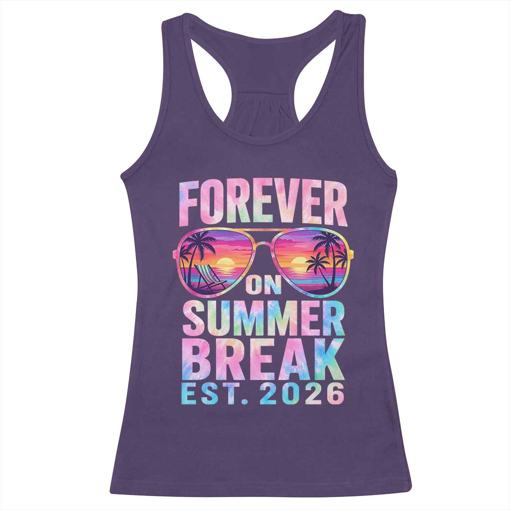 Retired Teacher Racerback Tank Top Forever On Summer Break Retirement 2026 TS10 Purple Print Your Wear