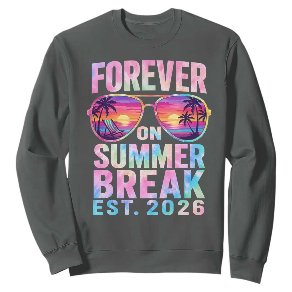 Retired Teacher Sweatshirt Forever On Summer Break Retirement 2026 TS10 Dark Heather Print Your Wear