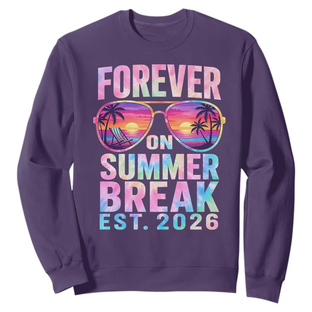 Retired Teacher Sweatshirt Forever On Summer Break Retirement 2026 TS10 Purple Print Your Wear