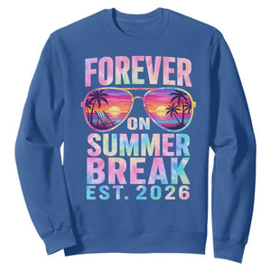Retired Teacher Sweatshirt Forever On Summer Break Retirement 2026 TS10 Royal Blue Print Your Wear