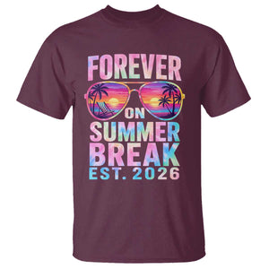 Retired Teacher T Shirt Forever On Summer Break Retirement 2026 TS10 Maroon Print Your Wear