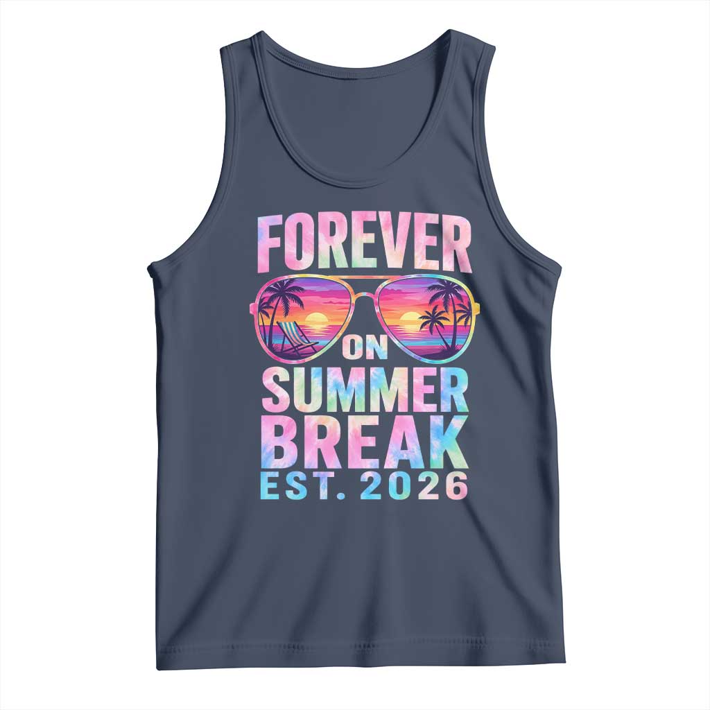 Retired Teacher Tank Top Forever On Summer Break Retirement 2026 TS10 Navy Print Your Wear