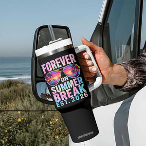 Retired Teacher Tumbler With Handle Forever On Summer Break Retirement 2026 TS10 Print Your Wear