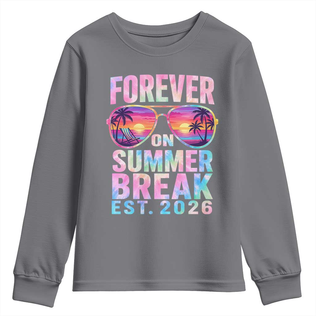 Retired Teacher Youth Sweatshirt Forever On Summer Break Retirement 2026 TS10 Charcoal Print Your Wear