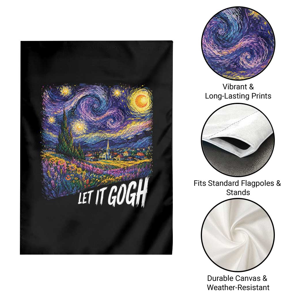 Let it Gogh Funny Vincent Van Gogh Starry Night Garden Flag TS10 Print Your Wear