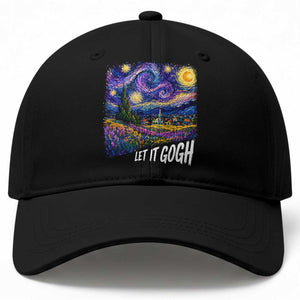 Let it Gogh Funny Vincent Van Gogh Starry Night Baseball Cap TS10 Print Your Wear
