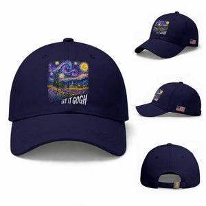 Let it Gogh Funny Vincent Van Gogh Starry Night Baseball Cap TS10 Baseball Cap Universal Fit Dark Blue Print Your Wear