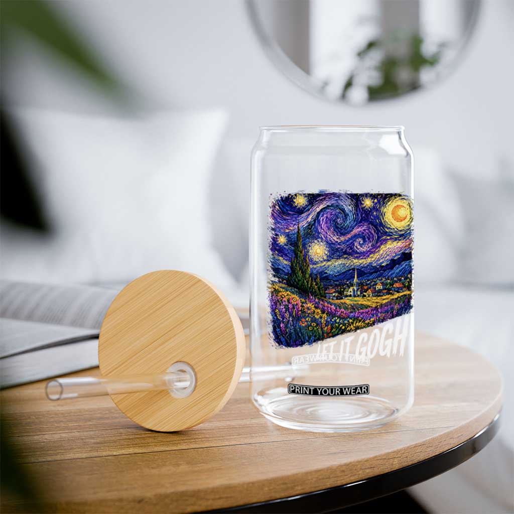 Let it Gogh Funny Vincent Van Gogh Starry Night Glass Can TS10 Print Your Wear