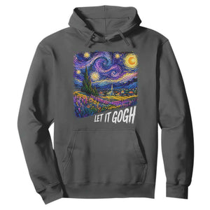 Let it Gogh Funny Vincent Van Gogh Starry Night Hoodie TS10 Dark Heather Print Your Wear